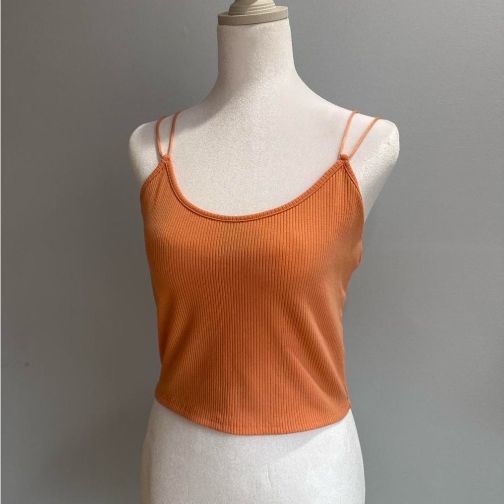 Orange Ribbed Top